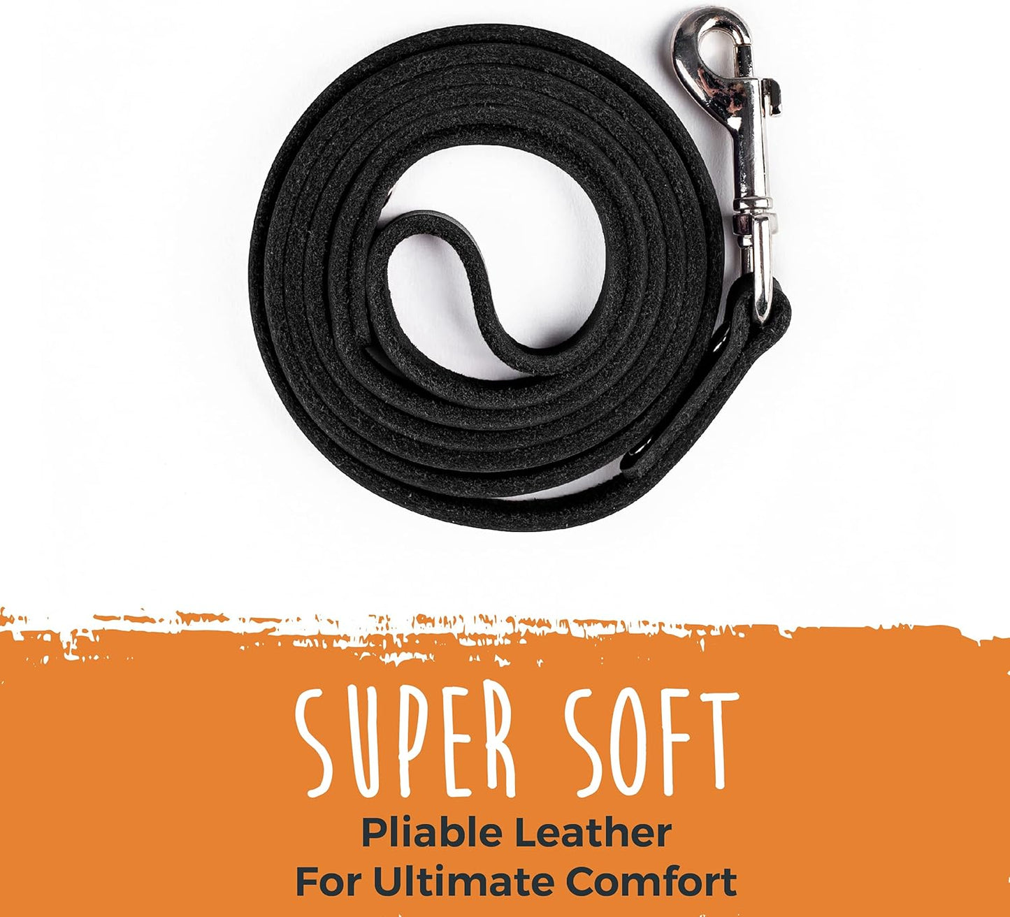 Dog Leash and Collar - Distressed Genuine Leather - Suitable for All Pet Sizes - Leather Leash - Premium Quality Dog Leash - 5 Ft Soft Leather Leash - Modern Dog Collar Leash - Black