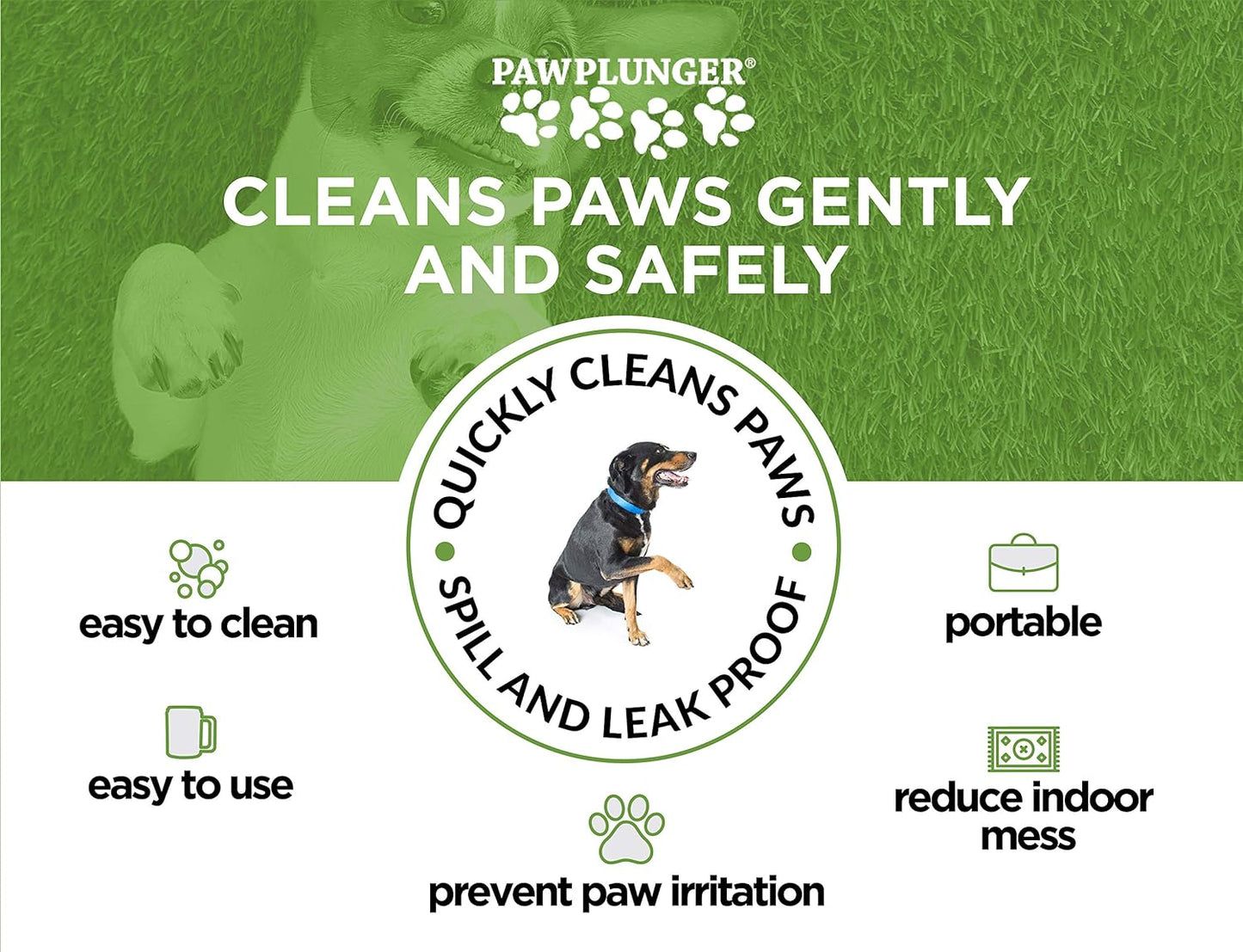 – the Muddy Paw Cleaner for Dogs – Saves Carpet, Furniture, Bedding and Cars from Dirty Paw Prints – Use This Dog Paw Cleaner after Walks – Soft Bristles, Convenient Cup Handle