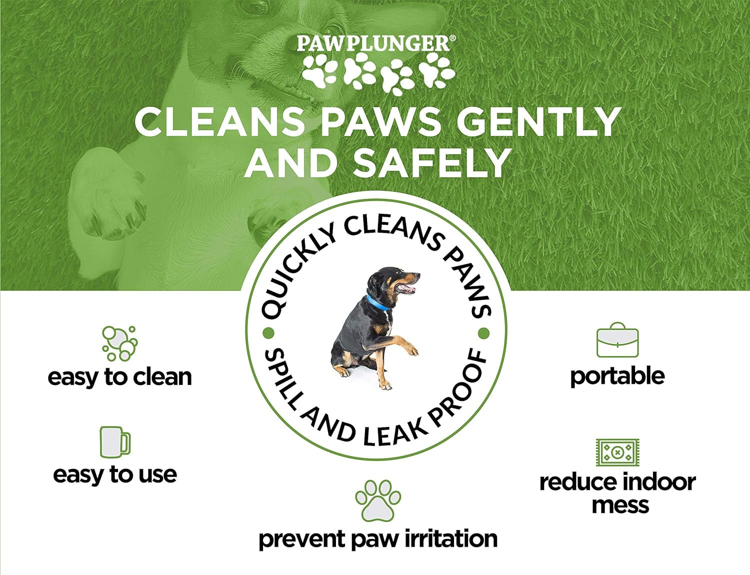 – the Muddy Paw Cleaner for Dogs – Saves Carpet, Furniture, Bedding and Cars from Dirty Paw Prints – Use This Dog Paw Cleaner after Walks – Soft Bristles, Convenient Cup Handle