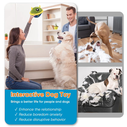 Interactive Dog Toys Ball Self Moving Rolling Balls Plush Dog Toys for Small and Medium Dogs, UFO Bobby