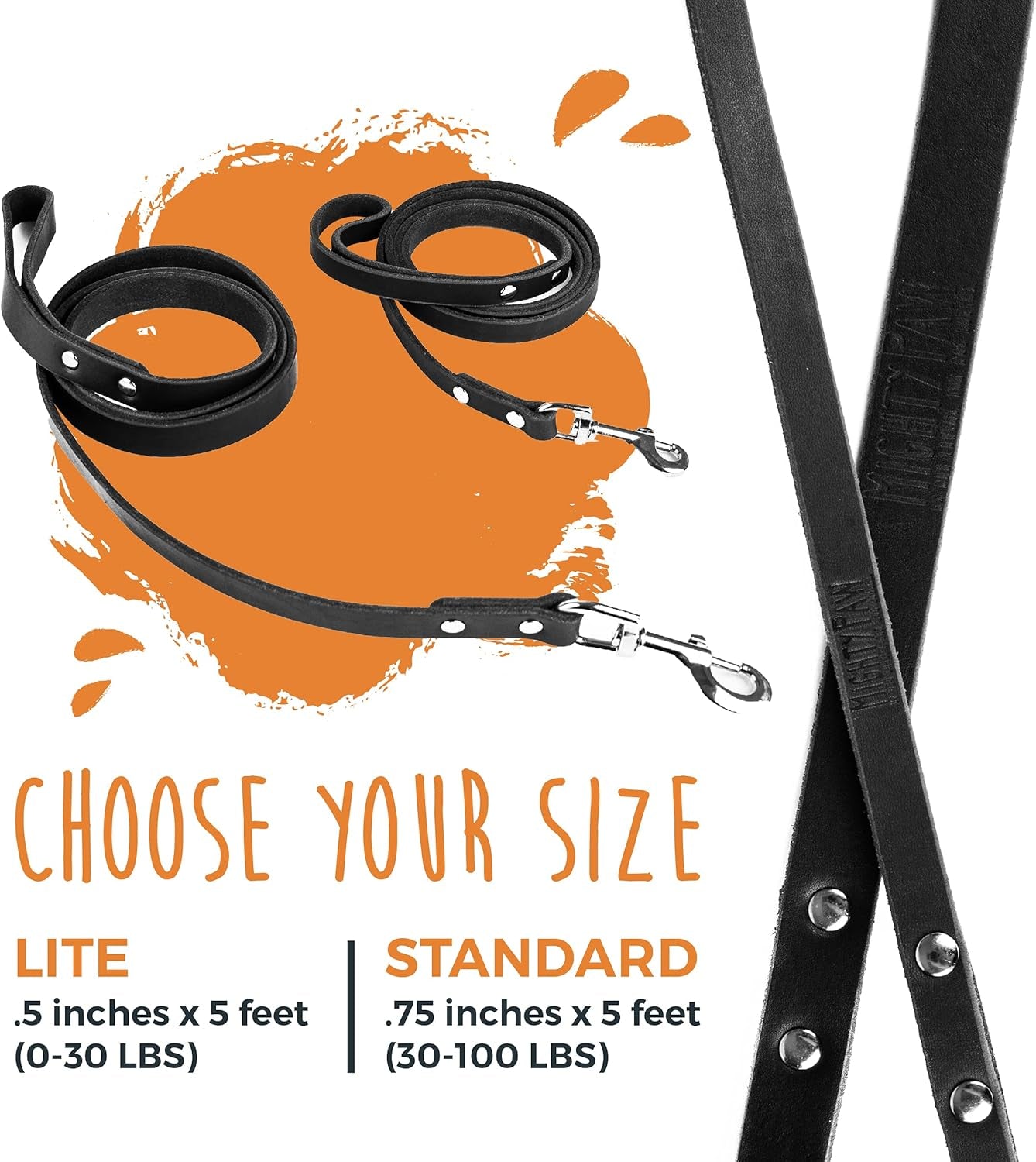 Dog Leash and Collar - Distressed Genuine Leather - Suitable for All Pet Sizes - Leather Leash - Premium Quality Dog Leash - 5 Ft Soft Leather Leash - Modern Dog Collar Leash - Black