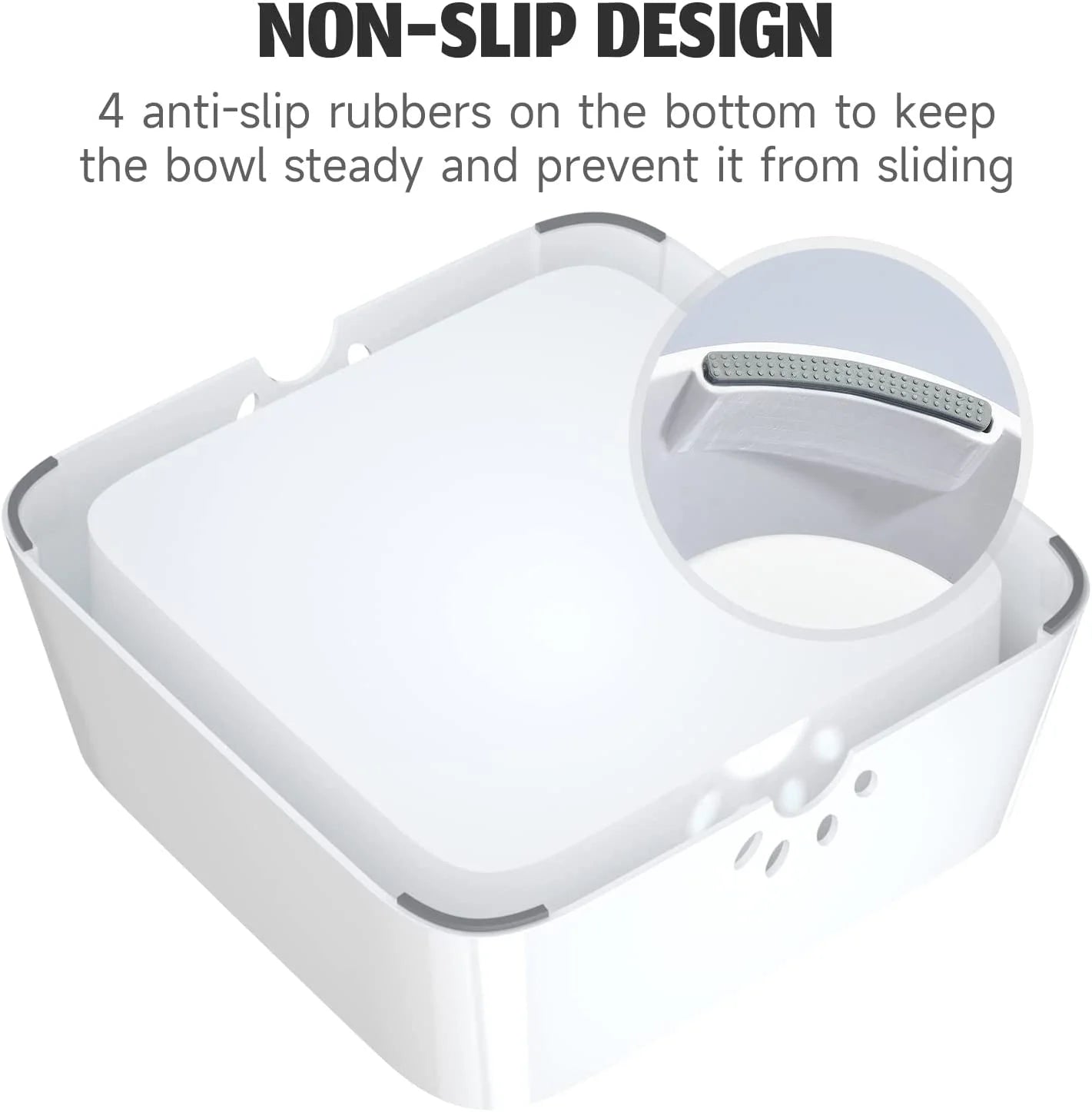 Dog Water Bowl 70Oz Dog Water Dispenser No-Spill Dog Slow Water Feeder White