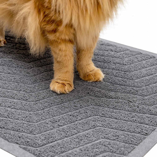 Cat Litter Mat, Kitty Litter Trapping Mesh Mat, 35 X 23 Inch Large, Premium Durable PVC Rug, No Phthalate, Urine Waterproof, Easy Clean, Washable, Scatter Control, Litter Box Carpet